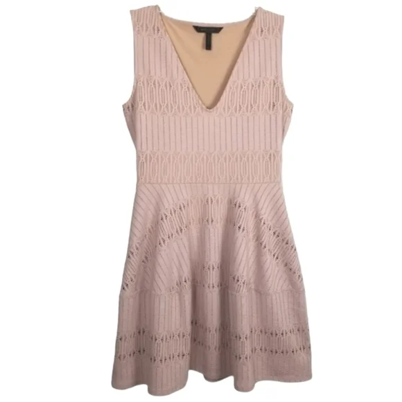 BCBGMaxAzria Amberly Dress A Line Mini Office Siren Stretch Pink Size Small - Picture 2 of 11